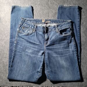 Kut From the Kloth | Faded Wash Denim Skinny Jeans 10 Distressed Hem Grunge